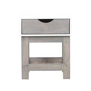 Stanford One drawer Pedestal - White and Grey - Front