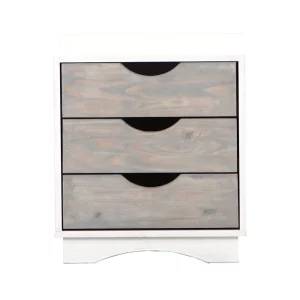 Stanford 3 Drawer Pedestal - White and Grey - Front