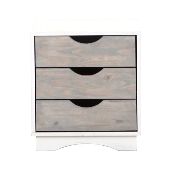 Stanford 3 Drawer Pedestal - White and Grey - Front