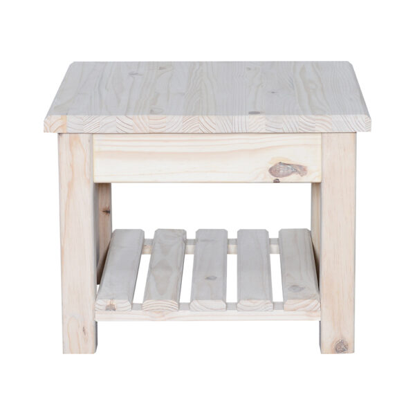 Log Side Table - 600x600 - Raw