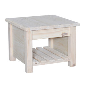 Log Side Table - 600x600 - Raw