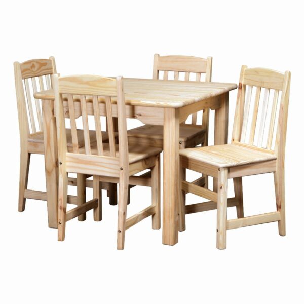 5 Piece - Table And Chairs - Raw