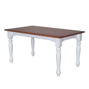 1500x900 Thick Leg Table - White and Oregon Stain