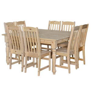 9 Piece Table and Chairs - Raw