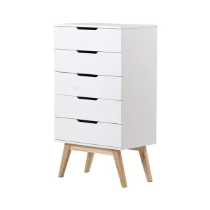 Davenport 5 Drawer Tallboy - White